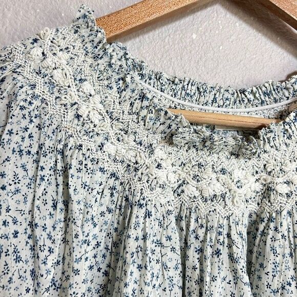 DOEN Odessa Nightgown Mini Dress L Blue Baby Kate Floral Print - Picture 6 of 8
